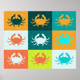 Pop Art Crab Poster 2