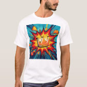 Pop Art Crown met explosief stripontwerp T-shirt (Voorkant)