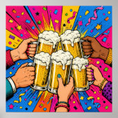 Pop Art Cultuur Bier Toast Poster (Voorkant)