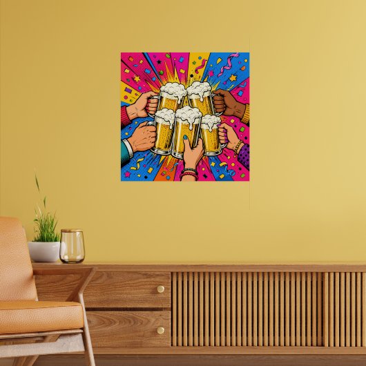Pop Art Cultuur Bier Toast Poster (Woonkamer 2)