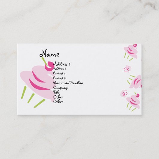 Pop Art Cupcake Visitekaartje (Voorkant)