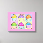 POP ART CUPCAKES Gallery Wrapped Canvas (Voorkant)