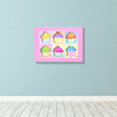 POP ART CUPCAKES Gallery Wrapped Canvas Afdruk (Insitu (Houten vloer))