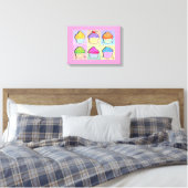 POP ART CUPCAKES Gallery Wrapped Canvas Afdruk (Insitu (Slaapkamer))