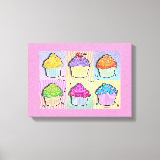POP ART CUPCAKES Gallery Wrapped Canvas Afdruk (Voorkant)