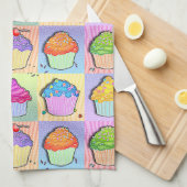 Pop Art CUPCAKES Kitchen TOWEL Theedoek (Quarter Fold)