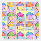 Pop Art CUPCAKES STICKER (Voorkant)