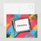 Pop Art Custom Name Design: levendige en gedurfde Briefkaart (Voorkant / Achterkant)
