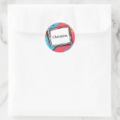 Pop Art Custom Name Design: levendige en gedurfde Ronde Sticker (Tas)