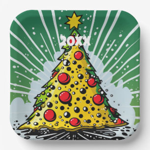 Pop Art Custom Year Christmas Tree Party Bord