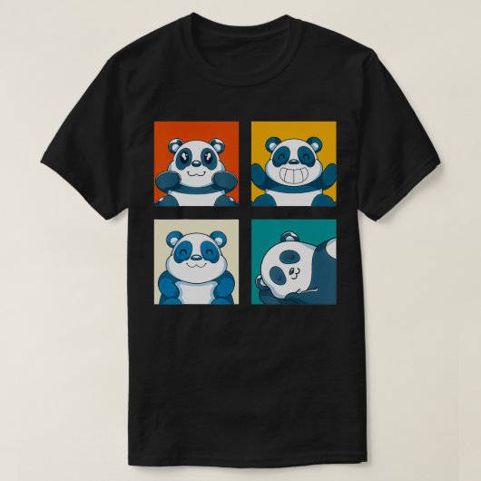 Pop Art Cute Wildlife Animal Panda Funny Panda Bea T-shirt (Design voorkant)