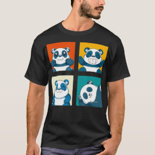 Pop Art Cute Wildlife Animal Panda Funny Panda Bea T-shirt