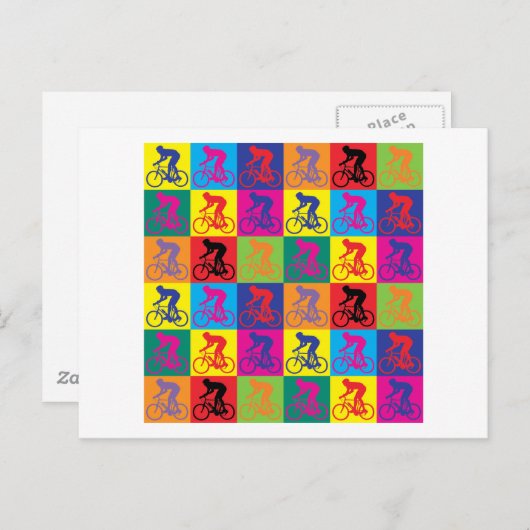 Pop Art Cycling Briefkaart (Voorkant / Achterkant)