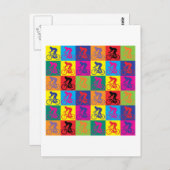 Pop Art Cycling Briefkaart (Voorkant / Achterkant)