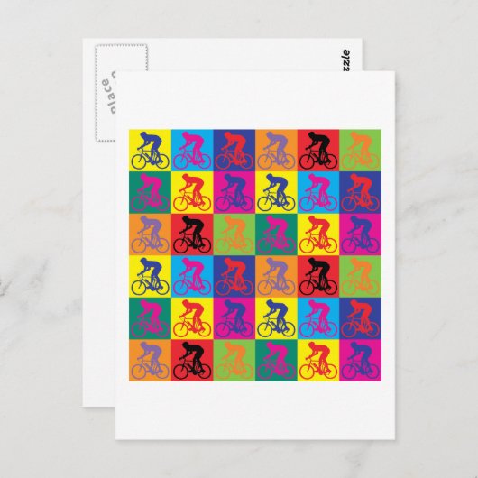 Pop Art Cycling Briefkaart (Voorkant / Achterkant)