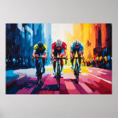 Pop Art Cycling Race Wall Art – Bike Racing Print (Voorkant)