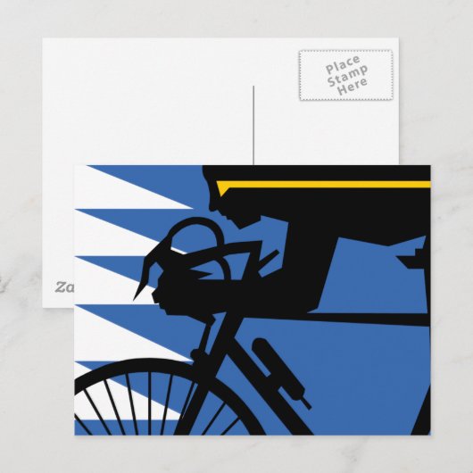 Pop Art Cyclist Briefkaart (Voorkant / Achterkant)