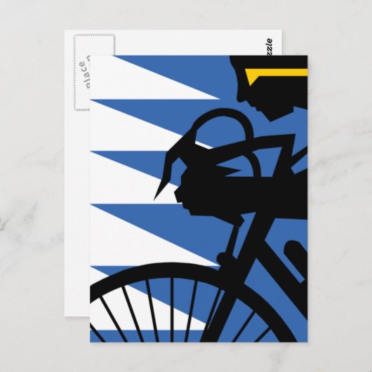 Pop Art Cyclist Briefkaart (Voorkant / Achterkant)