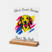  Pop Art Dachshund Design Acryl Bord (Hoek)