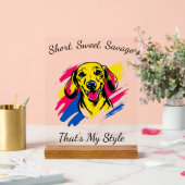  Pop Art Dachshund Design Acryl Bord (Huwelijk)