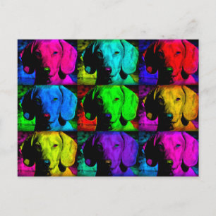 Pop Art Dachshund Doxie Sweet Face Soulful Eyes Briefkaart