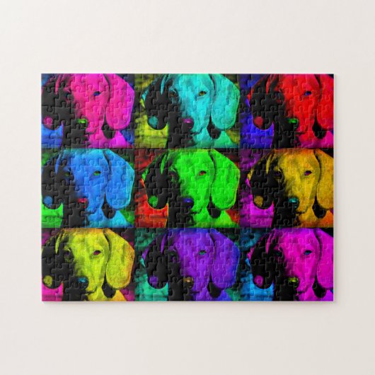 Pop Art Dachshund Doxie Sweet Face Soulful Eyes Legpuzzel (Horizontaal)