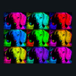 Pop Art Dachshund Doxie Sweet Face Soulful Eyes Poster<br><div class="desc">Dit is mijn saap, Scooter. Ik heb een paar design gemaakt met hem, want hij is zo'n kudde. Hij is nu (februari 2014) op zijn negende verjaardag. Hij is een standaard, rode, gladde scheermes. Hij heeft zulke zielige ogen die hij vaak gebruikt als hij in de problemen zit. Hij zit...</div>
