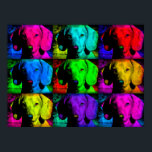 Pop Art Dachshund Doxie Sweet Face Soulful Eyes Poster<br><div class="desc">Dit is mijn saap, Scooter. Ik heb een paar design gemaakt met hem, want hij is zo'n kudde. Hij is nu (februari 2014) op zijn negende verjaardag. Hij is een standaard, rode, gladde scheermes. Hij heeft zulke zielige ogen die hij vaak gebruikt als hij in de problemen zit. Hij zit...</div>