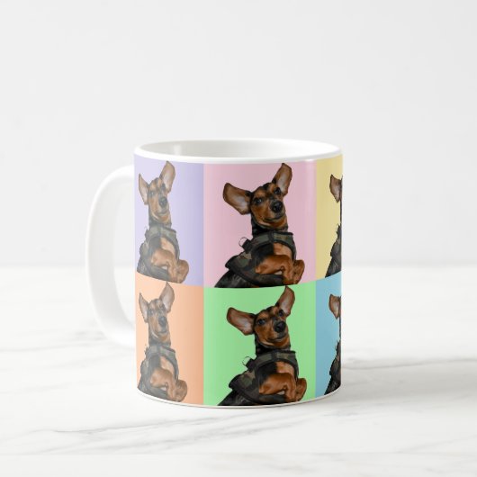 Pop Art Dachshund Koffiemok (Voorkant links)