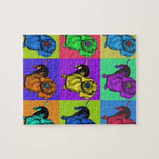 Pop Art Dachshund Panels Legpuzzel (Horizontaal)