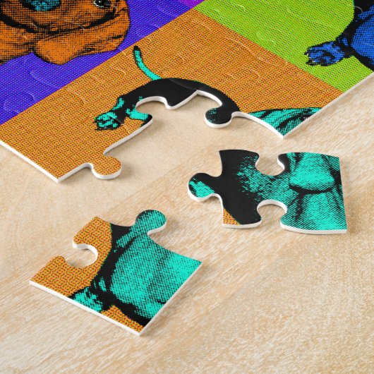 Pop Art Dachshund Panels Legpuzzel (Zijkant)