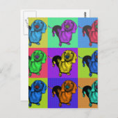 Pop Art Dachsund Doxie-panelen met meerdere kleure Briefkaart (Voorkant / Achterkant)
