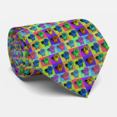 Pop Art Dachsund Doxie-panelen met meerdere kleure Stropdas (Opgerold)