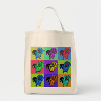 Pop Art Dachsund Doxie-panelen met meerdere kleure Tote Bag