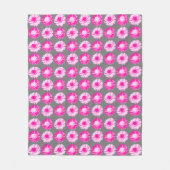 Pop Art Daisies - Fuchsia Pink en Grey Fleece Deken (Voorkant)