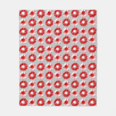 Pop Art Daisies - Rood, wit en grijs Fleece Deken (Voorkant)