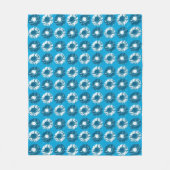 Pop Art Daisies - Shades of Denim Blue Fleece Deken (Voorkant)