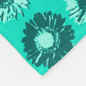 Pop Art Daisies - Turquoise, Aqua en Blauwgroen Fleece Deken (Hoek)