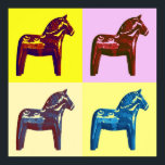 Pop Art dala horse Poster<br><div class="desc">Pop kunst ontmoet de Scandinavische Dala Horse.</div>