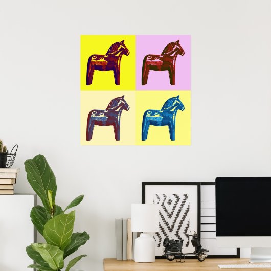 Pop Art dala horse Poster (Thuiskantoor)