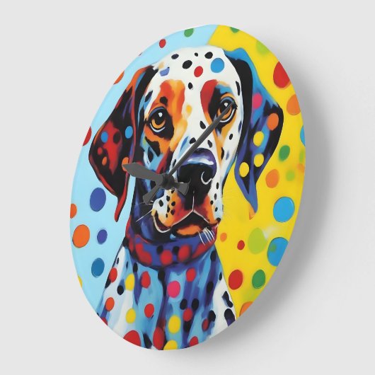 Pop Art Dalmatische Hond Grote Klok (Hoek)