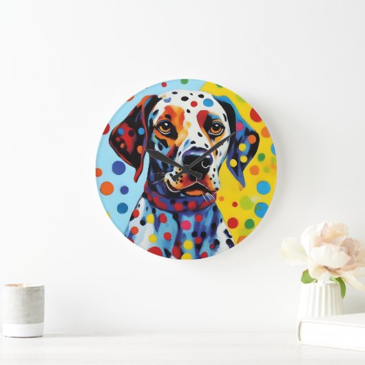 Pop Art Dalmatische Hond Grote Klok (Huis)