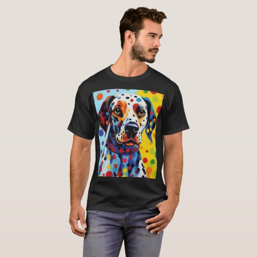 Pop Art Dalmatische Hond T-shirt (Voorkant volledig)