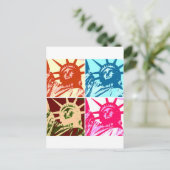 Pop-art Dame Liberty New York Stad Briefkaart (Staand voorkant)