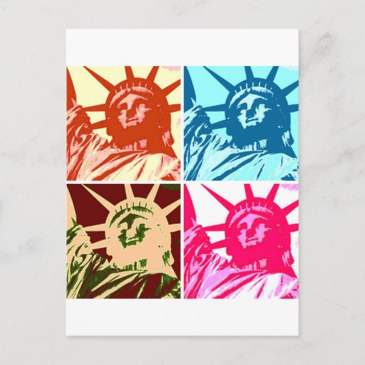 Pop-art Dame Liberty New York Stad Briefkaart (Voorkant)