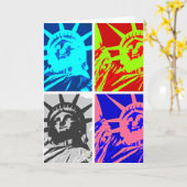 Pop-art Dame Liberty New York Stad Kaart (Gele Bloem)