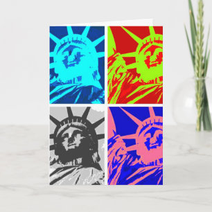 Pop-art Dame Liberty New York Stad Kaart