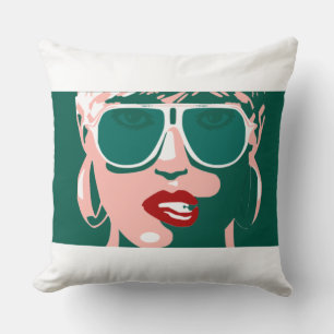 Pop Art dameszonnebril Rode lipstick Kussen