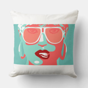 Pop Art dameszonnebril Rode lipstick Kussen
