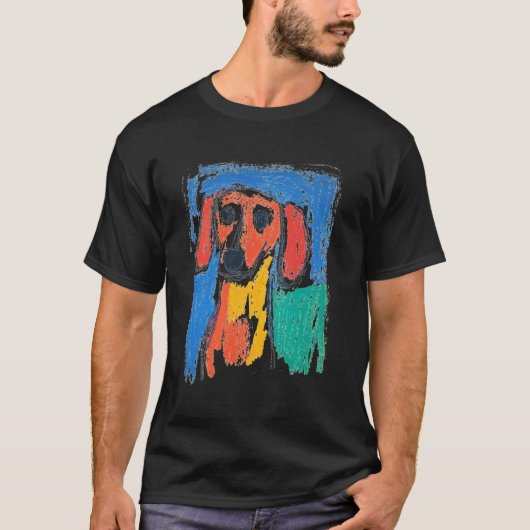 Pop Art Daschund Kinderen T-shirt (Voorkant)